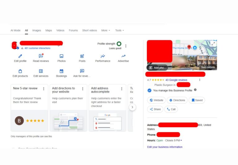 plastic surgeon GBP Profile